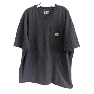 Carhartt Men's Large Grey‎ T-Shirt Loose Fit Short Sleeve Heavyweight Pocket K87